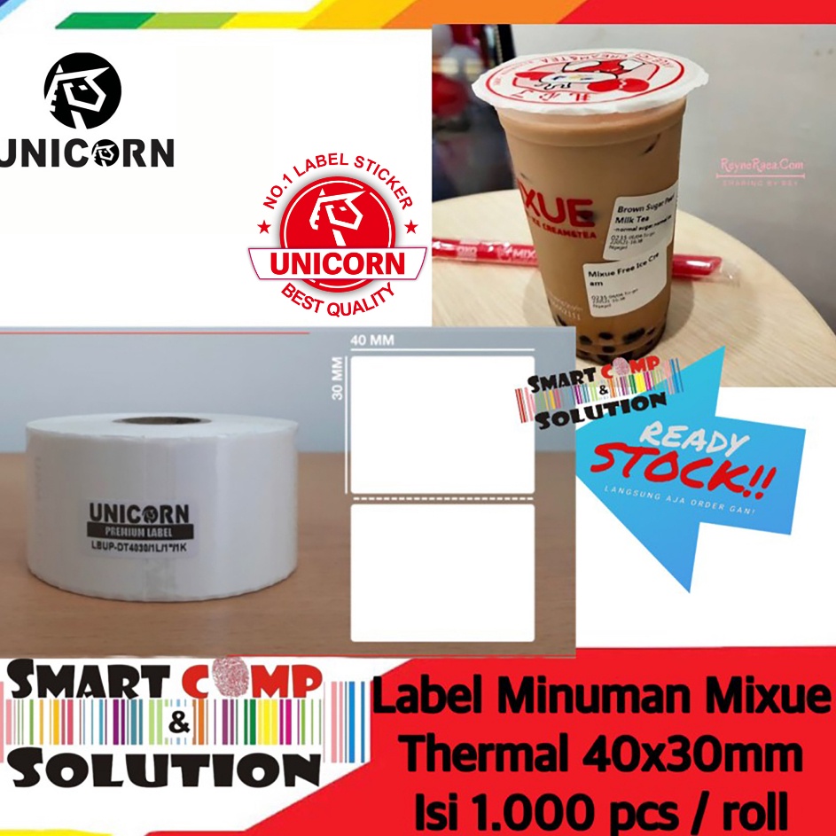 

Thermal Label Sticker 4x3mm 1Line 1pcs Stiker mixue Barcode 4x3 mm