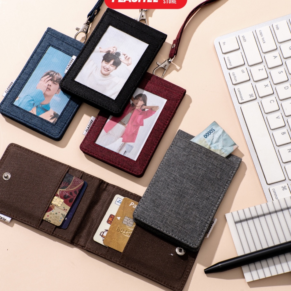 

Best Promote Flashee Lanyard Kanvas Dompet Kancing ID Card Holder Oswald Lanyard Kanvas Name Tag Kanvas Kain Kanvas Tebal