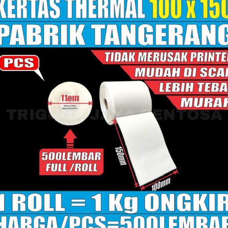 

Model Terlaris Kertas Thermal A6 1x15mm Resi Label Barcode Bersih Tebal Per 1 pcs