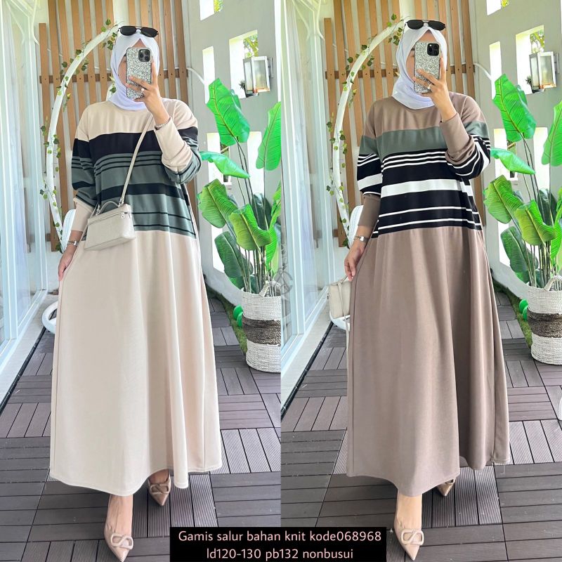 GAMIS SALUR BAHAN KNIT JUMBO LD 120-130 PB 132