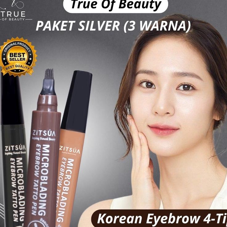 Ready Stok Pensil Alis Korean Tatto Pen 4Tip Waterproof Microblading ZITSUA