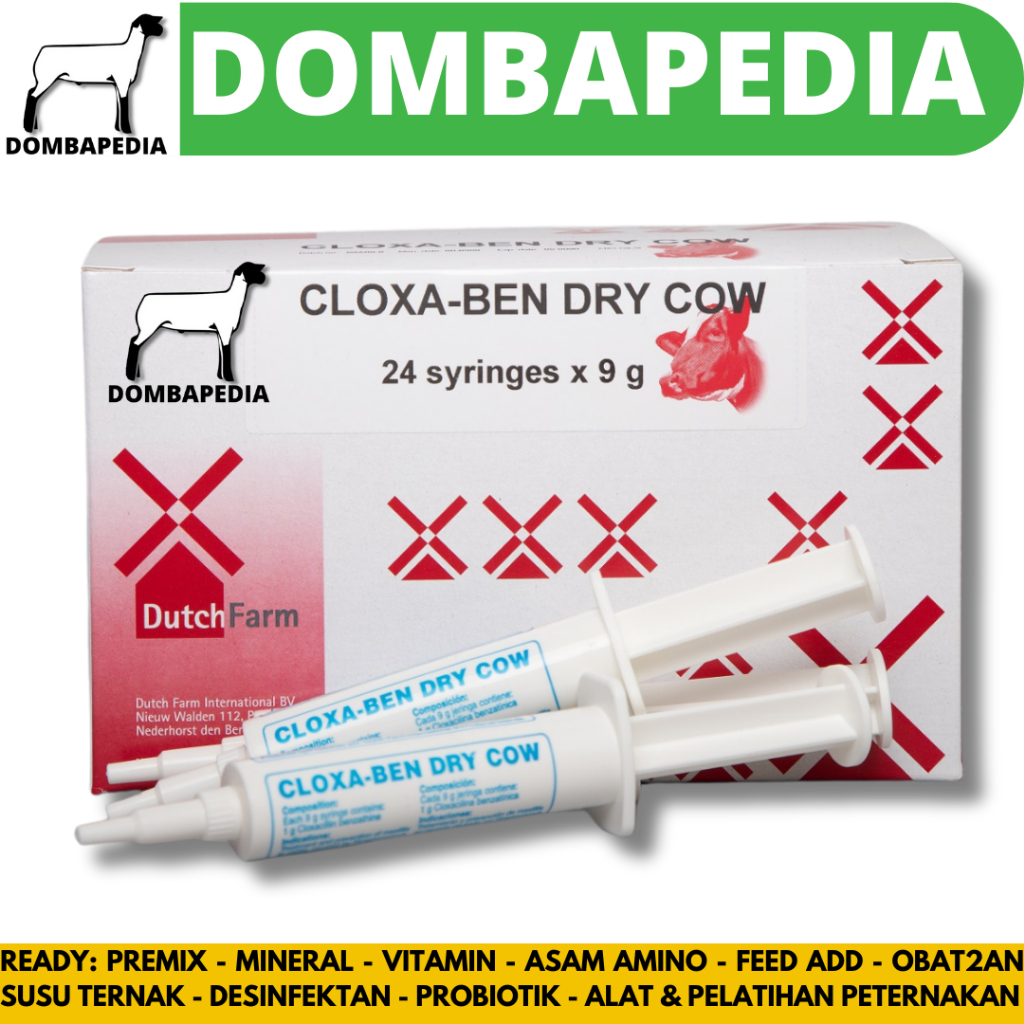 CLOXA BEN DRY COW 1 PCS - Obat Mastitis Ternak Sapi Kambing Domba Perah Masa (fase) Kering - MIRIP D