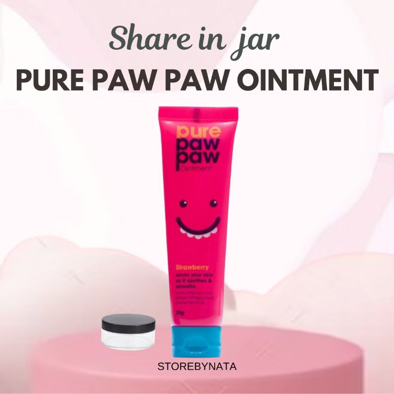 [ SHARE IN JAR ] Pure PAW PAW Ointment Strawberry Original Share In Mini Size Stroberi Lip Balm 5gr 
