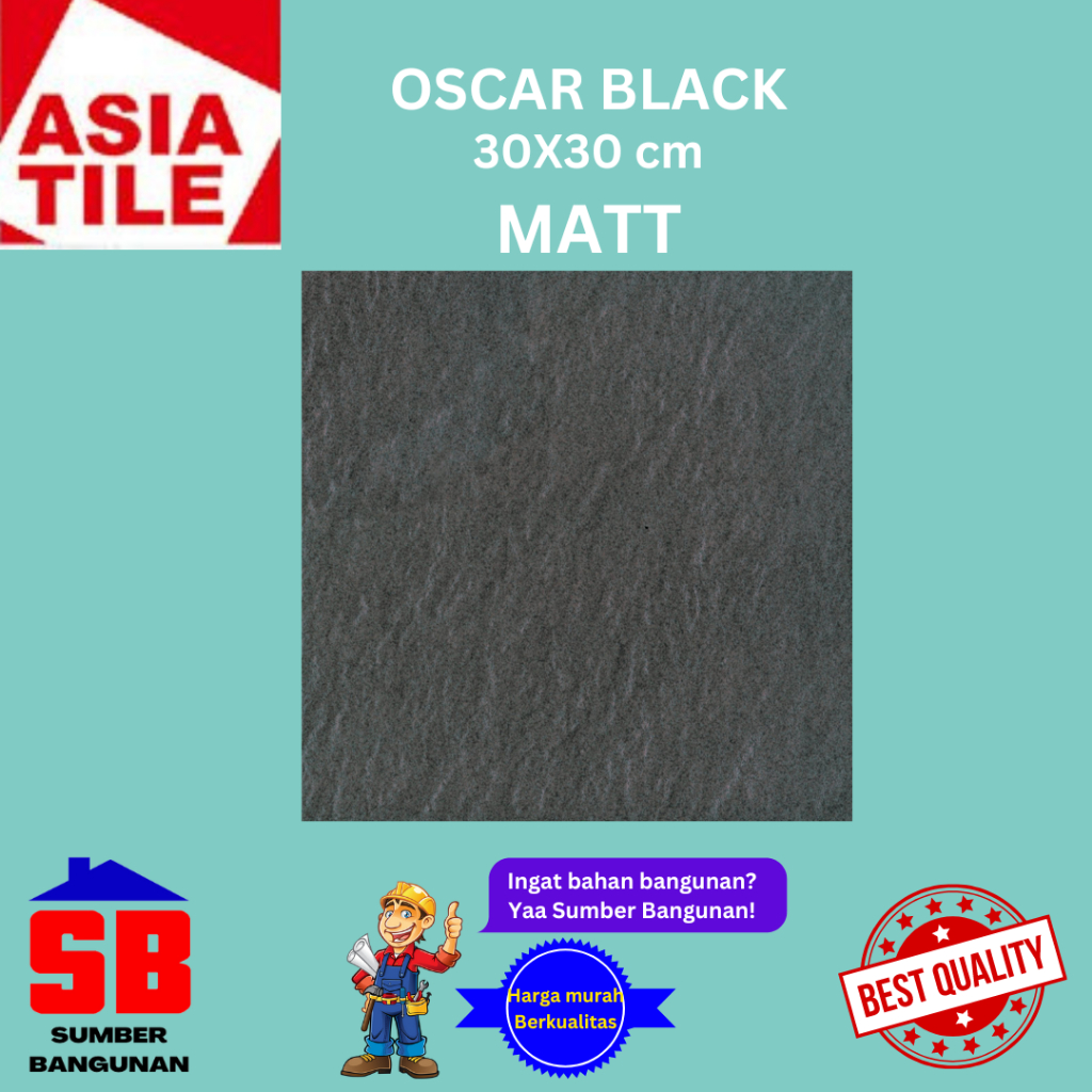 KERAMIK 30 X 30 ASIA TILE OSCAR BLACK MATT