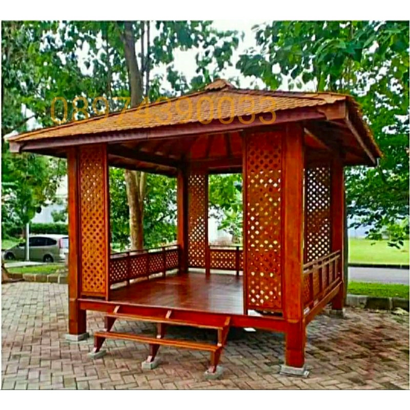 Gazebo Taman, Gazebo pantai, Rumah gazebo kayu mahoni