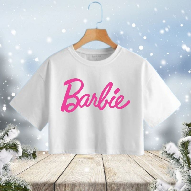 CROP TOP BARBIE | TULISAN BARBIE | CROPTOP | OVERSIZE | GRUNGE | CROP TOP WANITA DEWASA TEE S,M,L,XL
