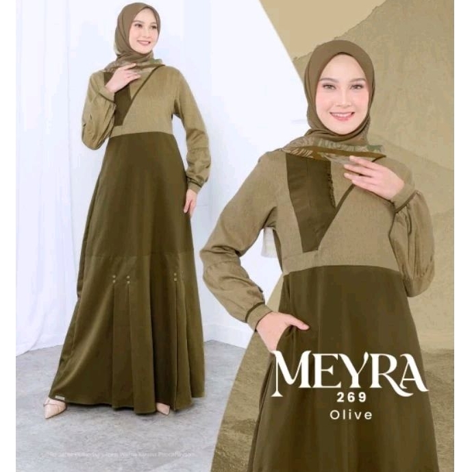 SALE GAMIS SEPLY TERBARU MEYRA 269 OLIVE - GAMIS DAILY - RACUN SHOPEE - OOTD HIJAB