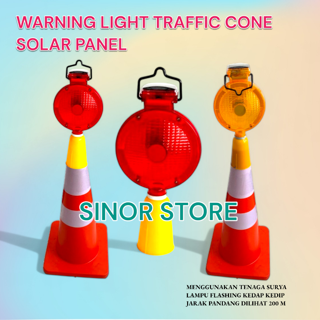 Lampu SOLAR Automatic Warning Light Traffic CONE LAMP