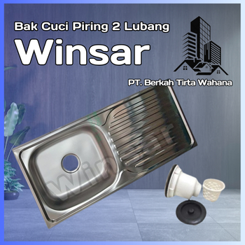 BTW - Bak Cuci Piring Stainless Winsar / Walnut 1 Lubang | Wastafel Dapur Minimalis Anti Karat