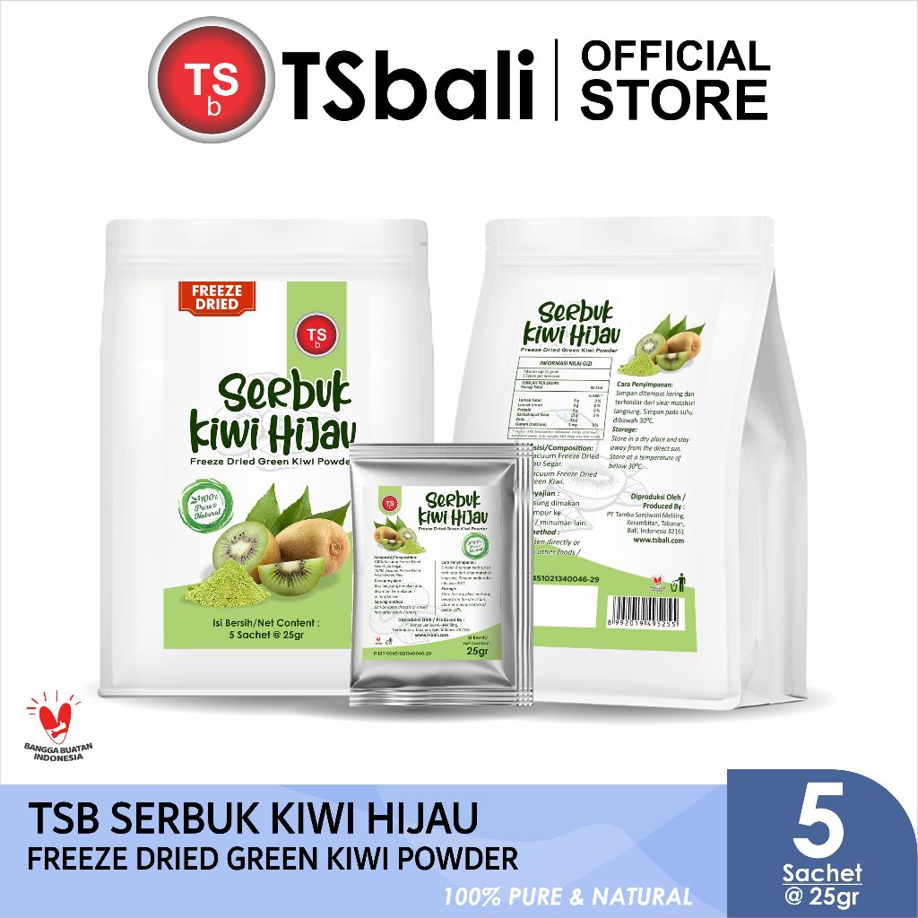 

TSB FREEZE DRIED GREEN KIWI POWDER/SERBUK KIWI HIJAU 5s@25gr