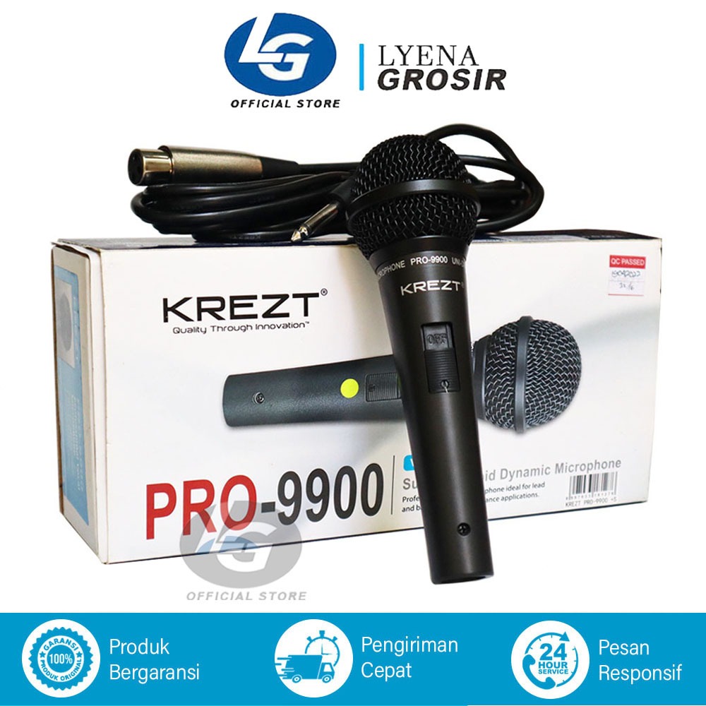 MIC KREZT PRO-9900 PROFESSIONAL DYNAMIC MICROPHONE SWITCH BLACK