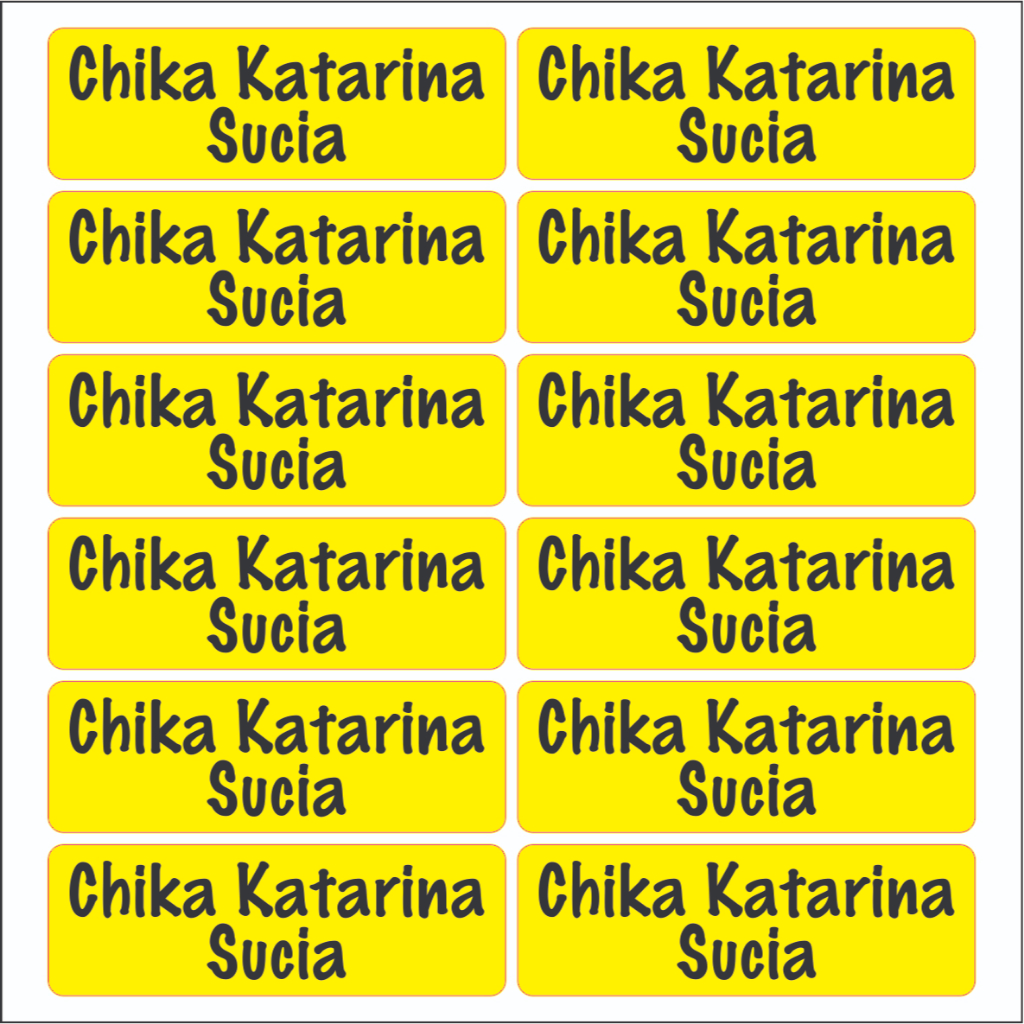 

Label Nama Yellow Tahan Air