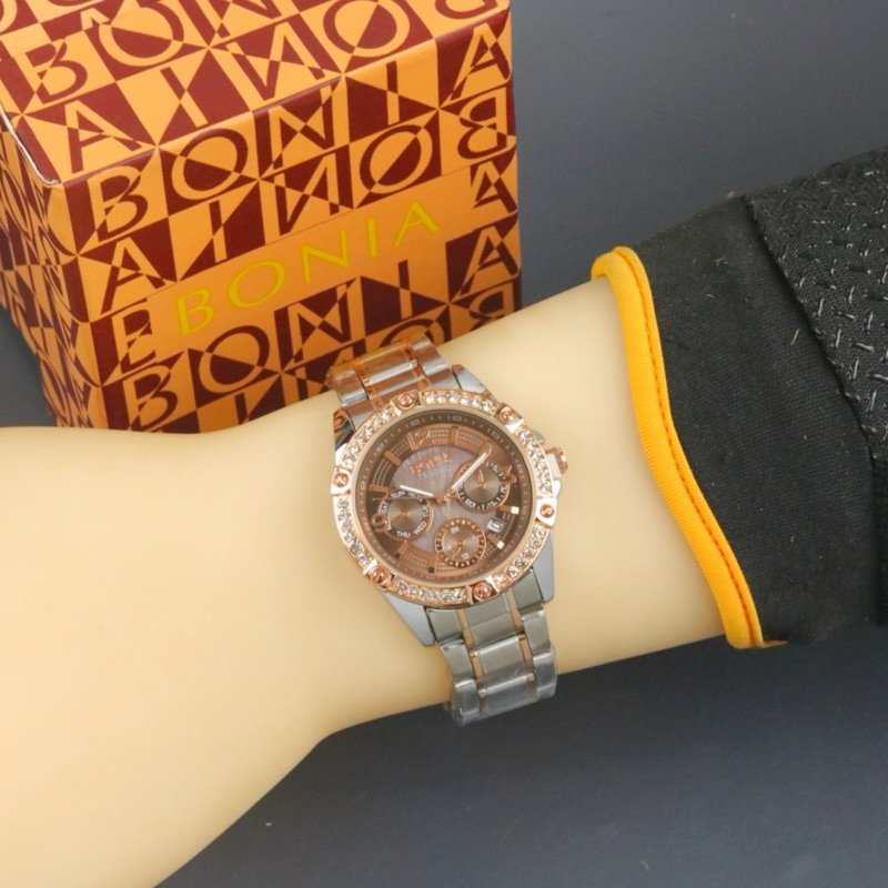 JAM TANGAN SULTAN WANITA BONIA DIAMOND CHRONO VARIASI TANGGAL AKTIF DIAMETER 35MM