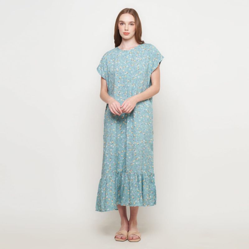 Talita Daster Ruffle Panjang Rayon Wanita Jumbo /Baju Tidur Wanita Terbaru