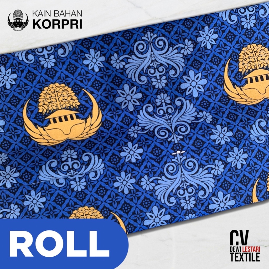 [ROLL] Kain Batik Seragam Korpri Sekar Bengawan Katun 40s Double Border (min 1 roll)