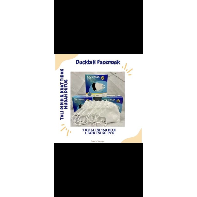 masker dukbil isi 50 pcs khusus putih