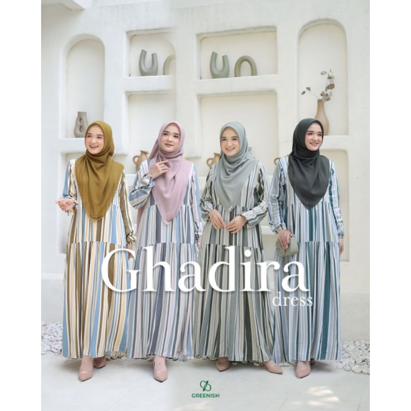 GHADIRA DRESS BY GREENISM | GAMIS RAYON VISCOSE MOTIF SALUR