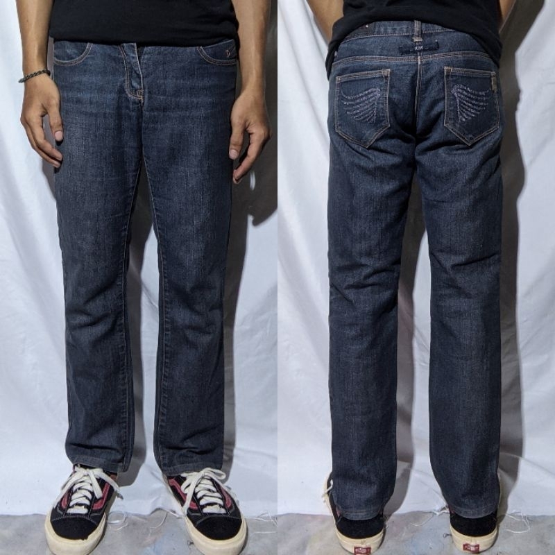Celana Panjang Longpants Jeans Nix The Ultimatum Blue Washed Fading Slim Straight Original Second Pr