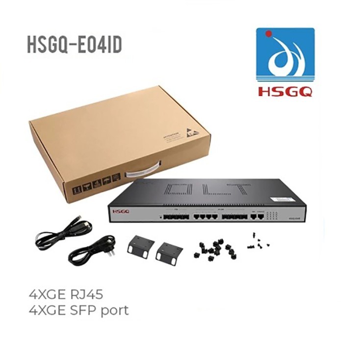 HSGQ-E04ID 4-Port EPON OLT AC + DC 12V (pengganti HSGQ-E04R)