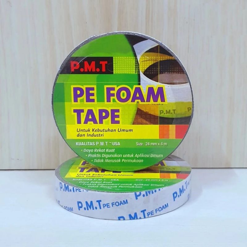 

TK Double tape 3m PE Foam merk P.M.T 24x4mtr kualitas setara 3m