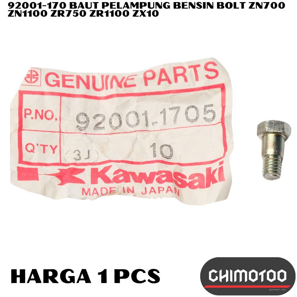 92001-170 Baut Pelampung Bensin Bolt Kawasaki  ZN700 ZN1100 ZR750 ZR1100 ZX10 Original