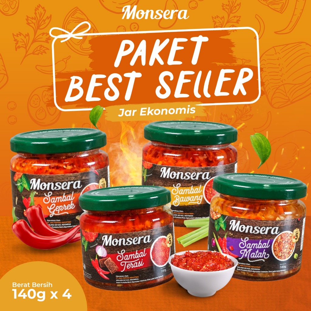 

Paket Best Seller Sambal Sambel Monsera isi 4 Jar 140gr