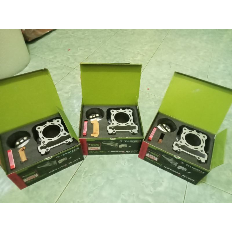 TAIKOM BLOCK/BLOK CERAMIC FORGED PISTON  UNTUK AEROX 155/R15V3/NMAX155 SIZE 60MM/62MM/63MM/65MM DIJA