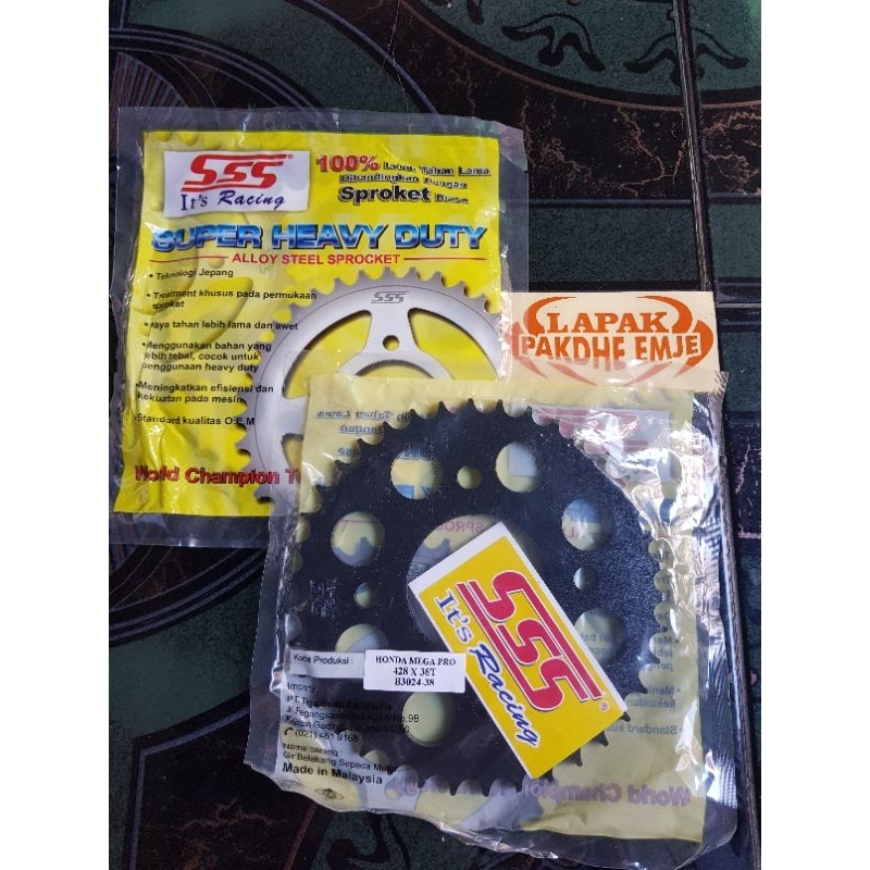 GEAR BELAKANG SSS 428 38 MEGAPRO GL PRO TIGER CB150R CBR 150 CB 150 GTR SONIC 150 HONDA KCT GER GIR 