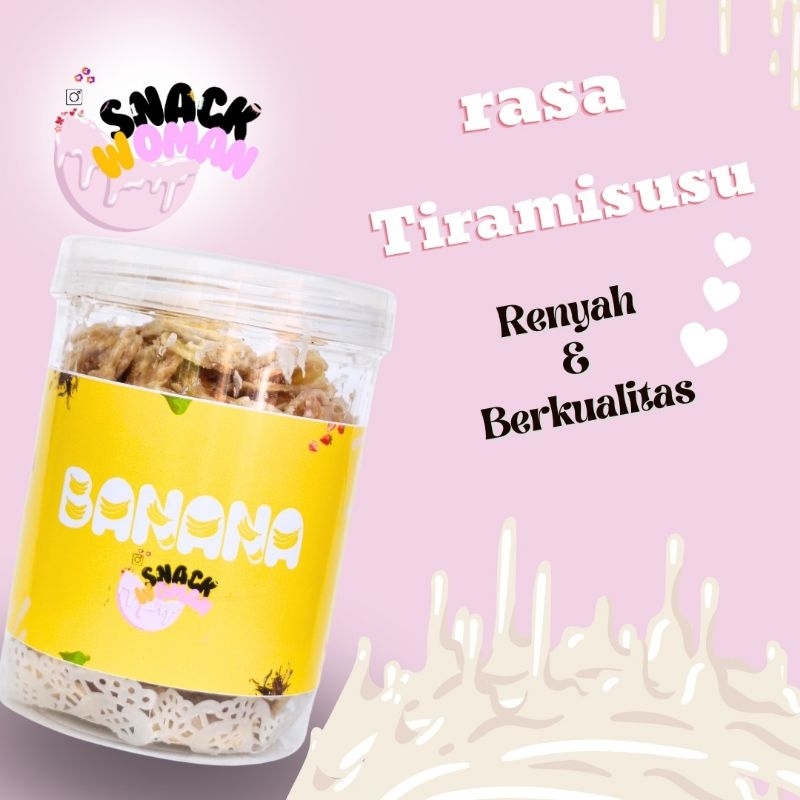 

KERIPIK PISANG LUMER /BANANA LUMER RASA TIRAMISU UKURAN 800 GR BERAT 250GR