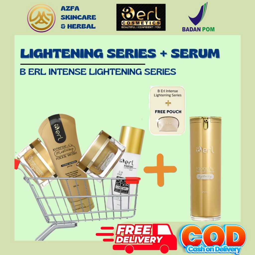 Paket Intens Lightening Series Pouch B erl, B erl cosmetics + Facial Serum B Erl Cosmetics