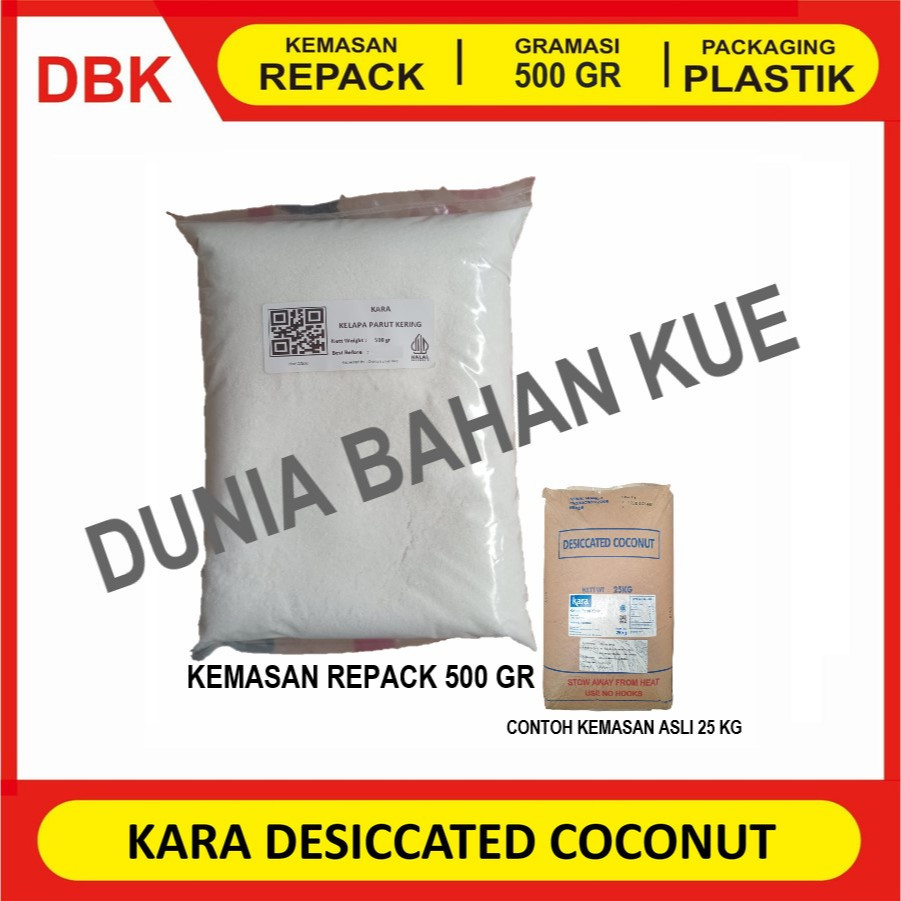 

KARA KELAPA PARUT KERING REPACK 500 GR / DESICCATED COCONUT