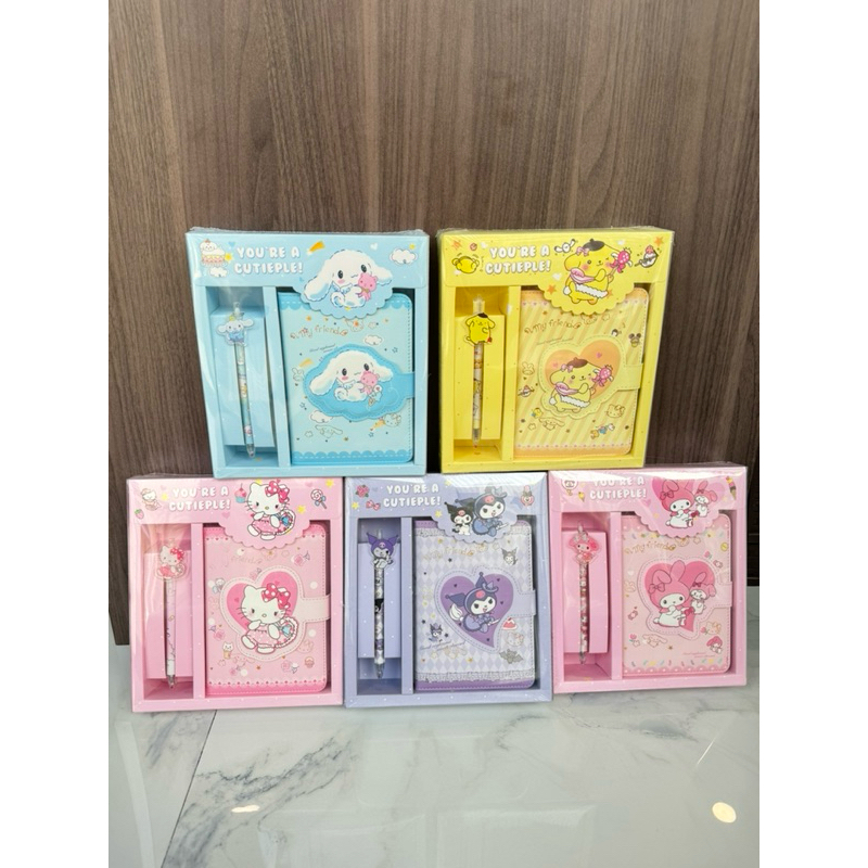 

2 in 1 Sanrio Cute Notebook and Pen Gift Set Kawai Stationery Buku Diary Tulis Lucu Kuromi Cinamoroll Pompompurin My Melody Hello Kitty