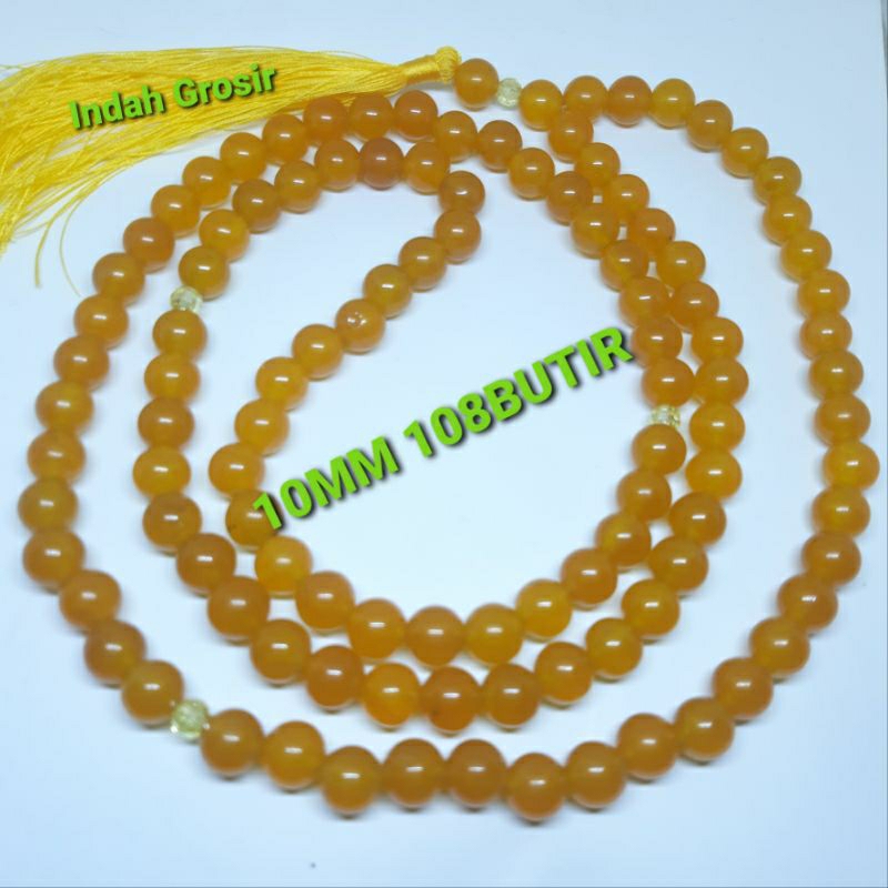 Tasbih Batu Giok Kuning 10mm 108Butir
