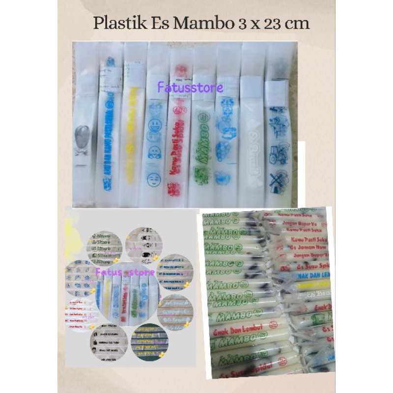 1000 pc Plastik Es Mambo Es Lilin Sablon 8 Macam Karakter