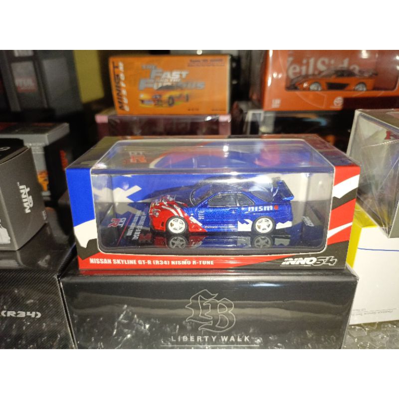 INNO64 NISSAN SKYLINE GT-R R34 NISMO R-TUNE CONCEPT TOKYO AUTO SALON 2000 TAS BLUE RED RARE