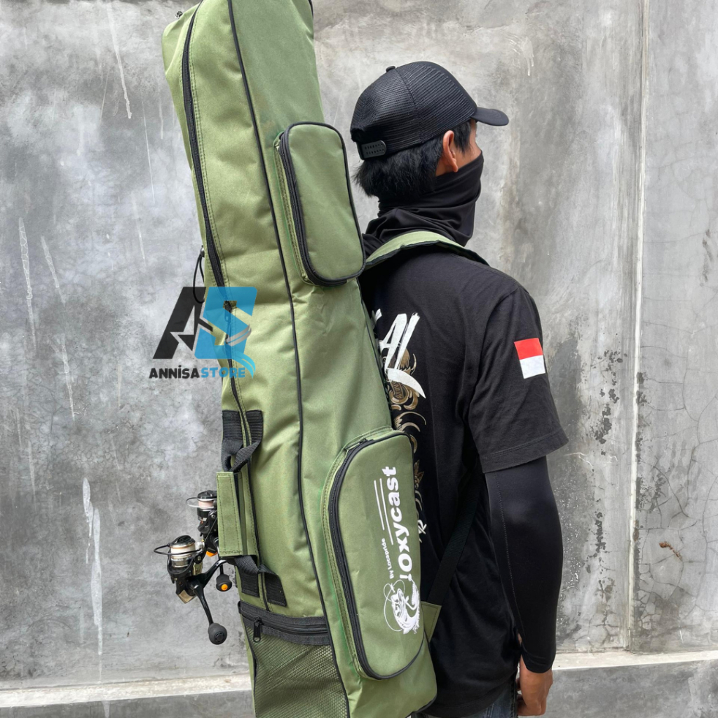 Tas Pancing Ransel Gendong OXYCAST Tebal ukuran 80cm, 100cm, 120cm ANTI AIR dan WATERPROOF