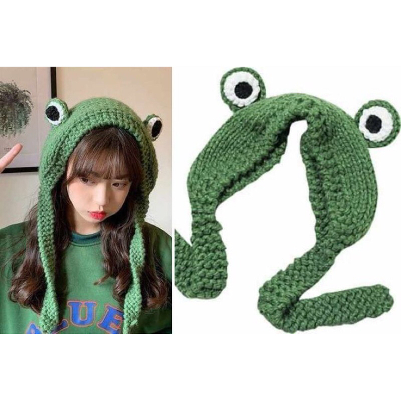 [HANDMADE] Earflap Hat Crochet [FROG VER.]