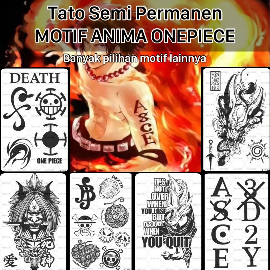 Bestseller RainTatoExStiker Tato temporer Seri Animasi Onepiece  Naruto  Tato Temporer Tato Motif An