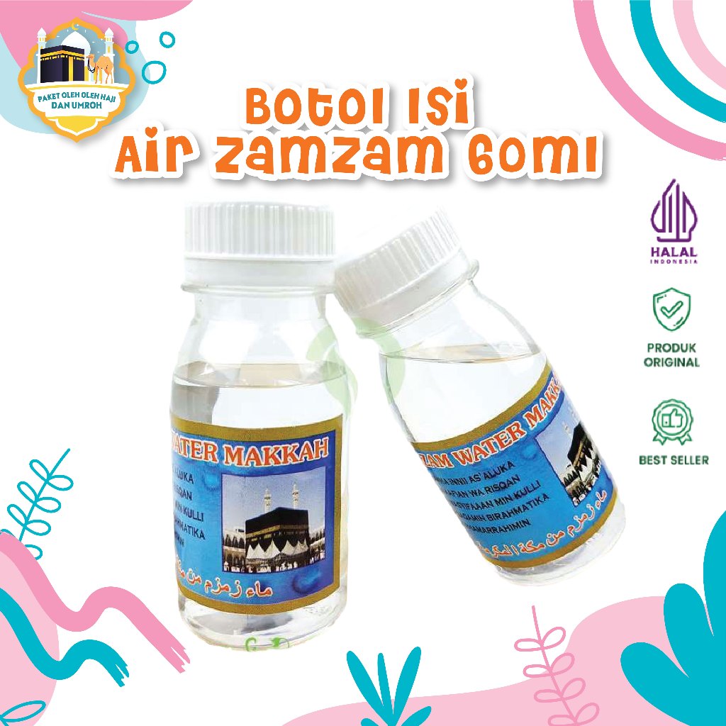 

Air Zamzam Kemasan Botol 60ml untuk Oleh Oleh Haji dan Umroh 1 pcs