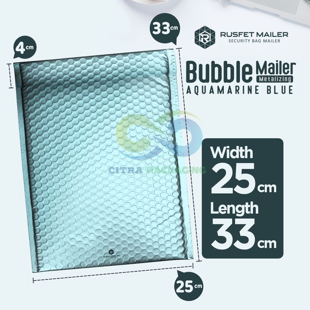 

BUBBLE MAILER 25 X 33 CM AQUA BLUE / AMPLOP BUBBLE PACKING PREMIUM