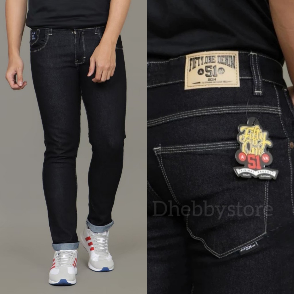 Celana Jeans Panjang Pria Slim Fit Original Fifty One Denim
