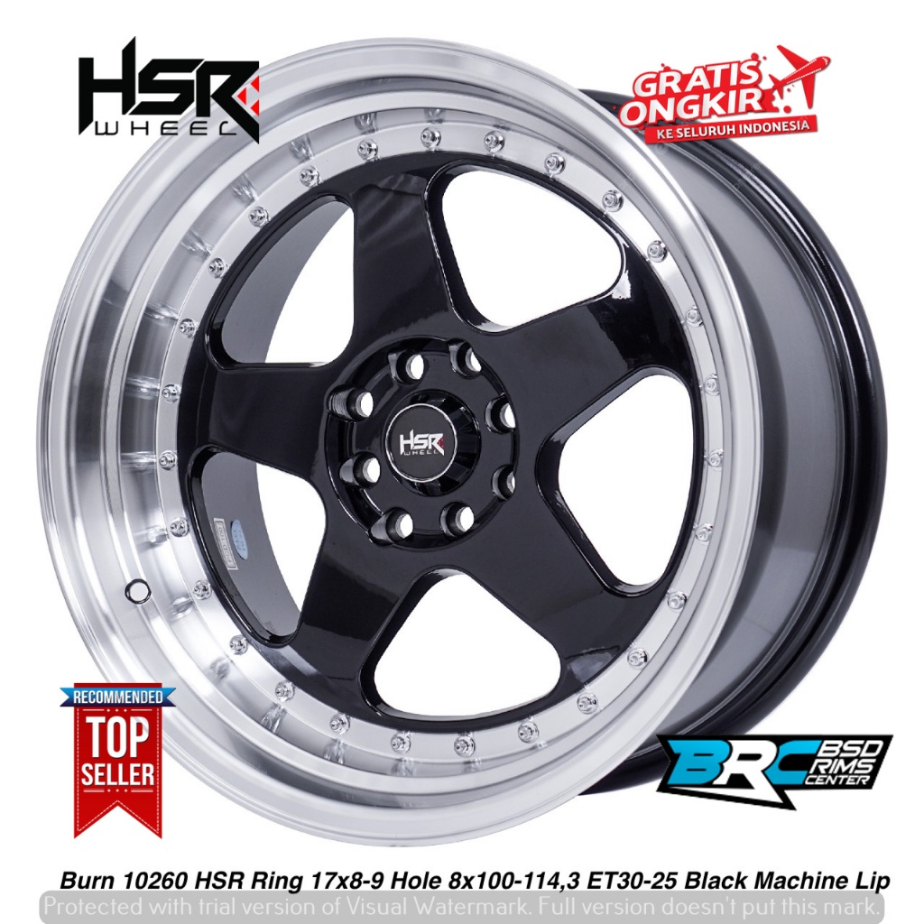 VELG HSR BURN R17 PAS BUAT MOBIL PCD 4 X 100 / 4 X 114