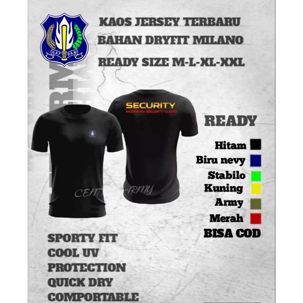 Kaos security /kaos jersey security /BAHAN DRYFIT MILANO /BISA COD