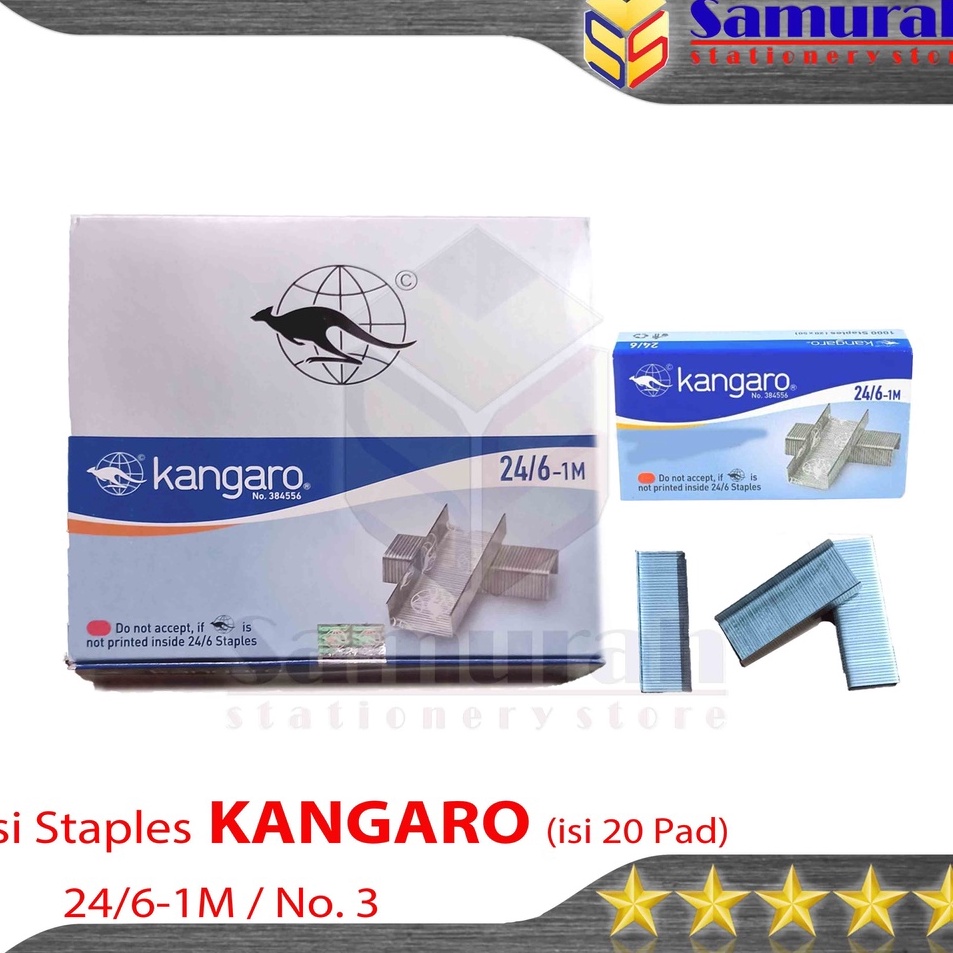 

Isi Staples Kangaro 246 1M Ori Refill Stapler no 3 isi Stepler Hekter Besar Asli Kanggaro 2461M