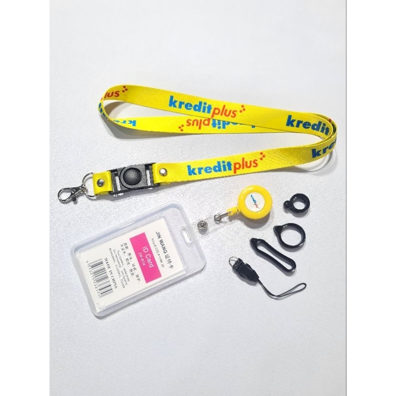 BISA SATUAN Lanyard Kredit plus / kredit cetak 2 sisi ukuran 2cm Lanyard Custom Satuan Murah