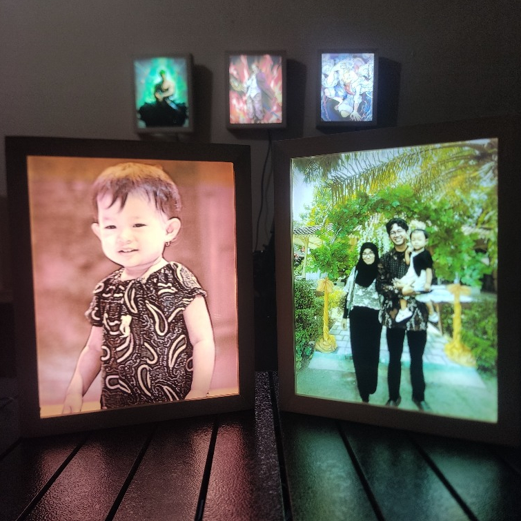 Custom Foto Pigura LED Lampu Tidur Pajangan Dinding Kado Pernikahan Wisuda Ulang Tahun
