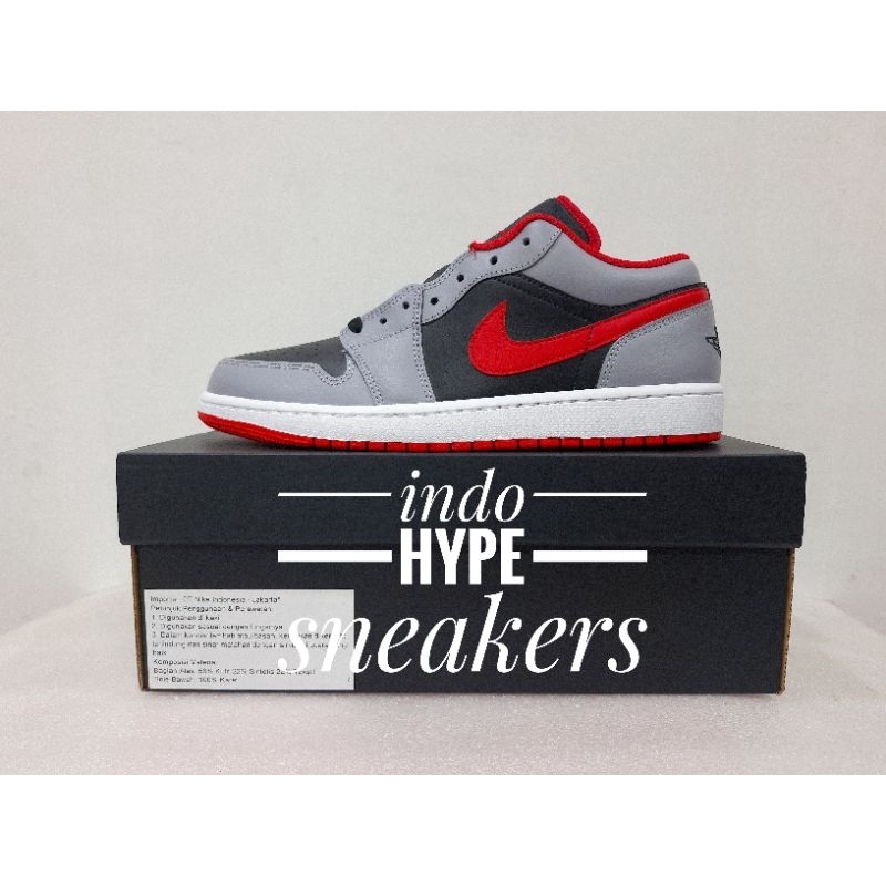 Air Jordan 1 Low BLACK CEMENT GREY RED
