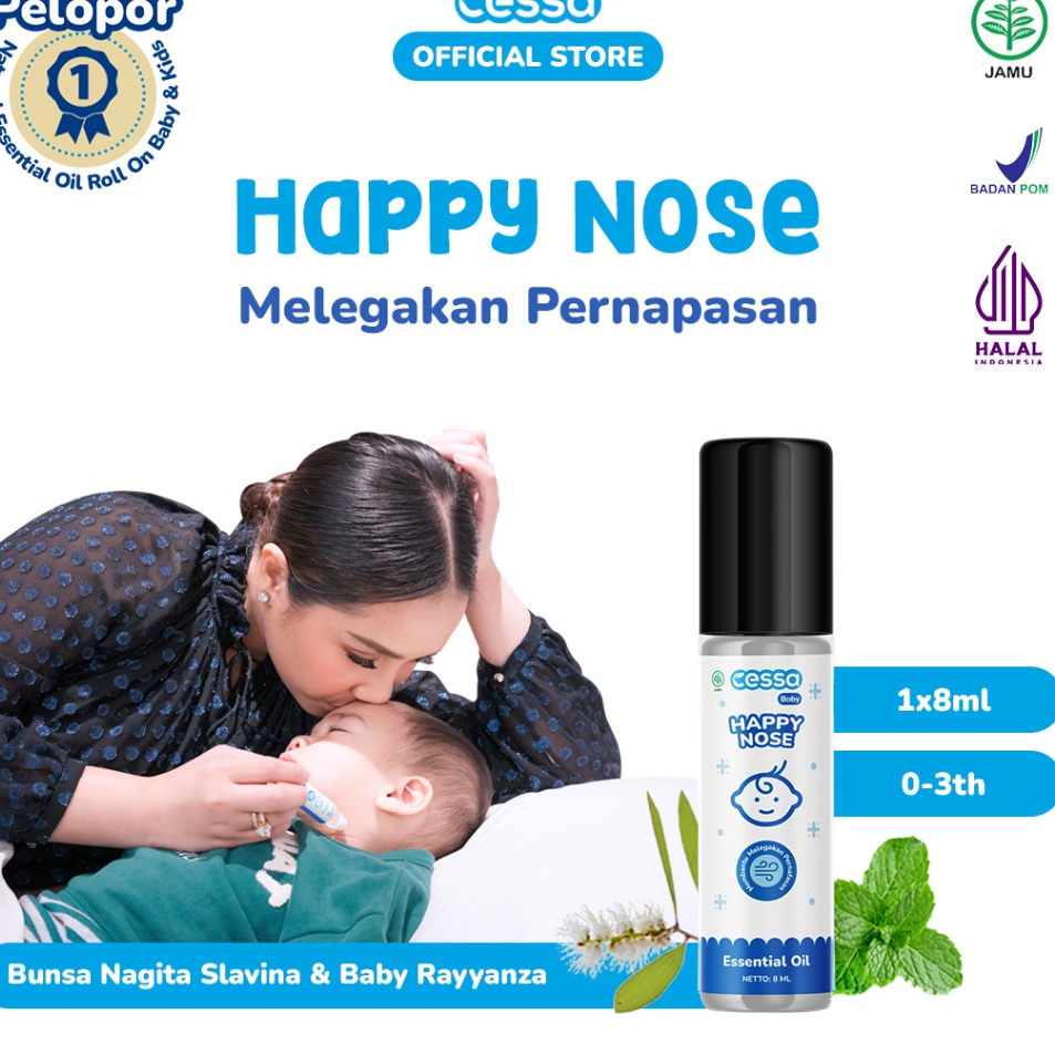 

Cessa Baby Happy Nose Natural Essential Oil Melegakan Pernapasan
