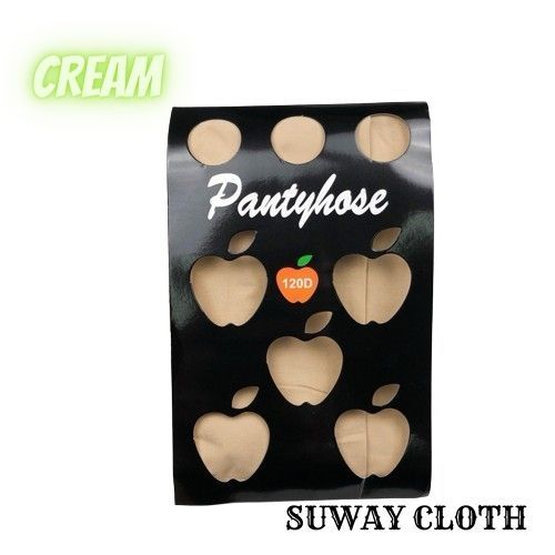 Stoking Celana Pantyhose Tebal 120D Elastis Lembut Warna Hitam Cream Putih