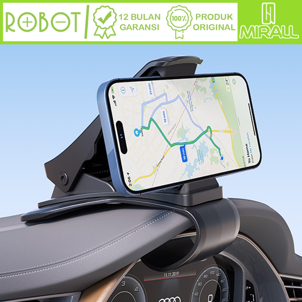 ROBOT RT-CH25 Car Holder HP Mobil Holder Jepit Dashboard Original